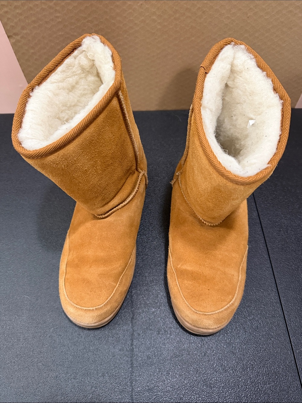 Men's Classic UGGS like Shearling-Lined Suede Boots - Brown men’s 11